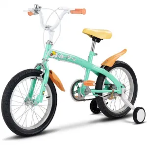 16" Outdoor Sports Kids Bicycle with Training Wheels Bell-Green