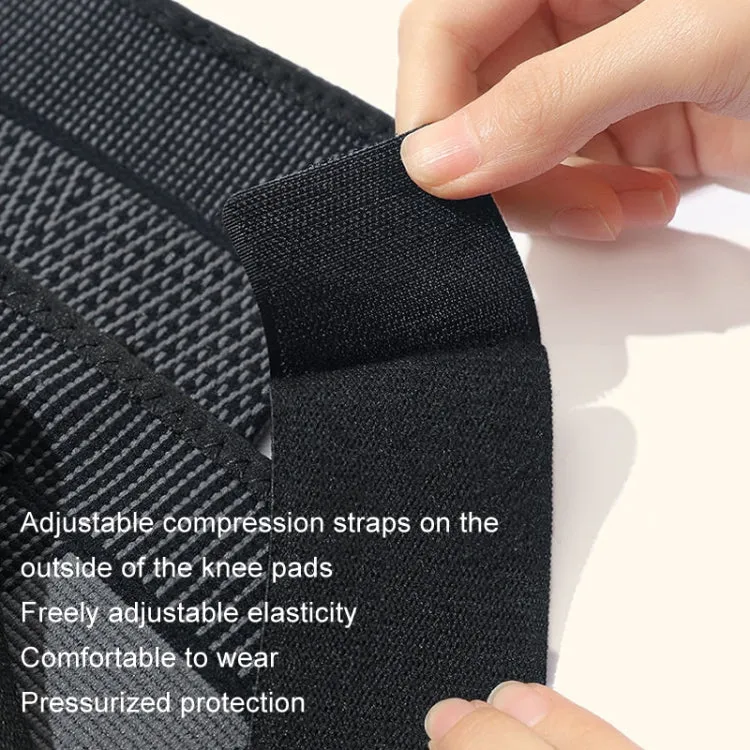 1pair Anti-Slip Compression Straps Keep Warm And Lengthen Knee Pads, Size: XXL(Warm Black)