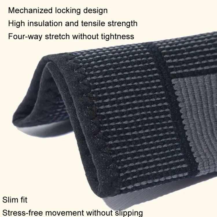 1pair Anti-Slip Compression Straps Keep Warm And Lengthen Knee Pads, Size: XXL(Warm Black)