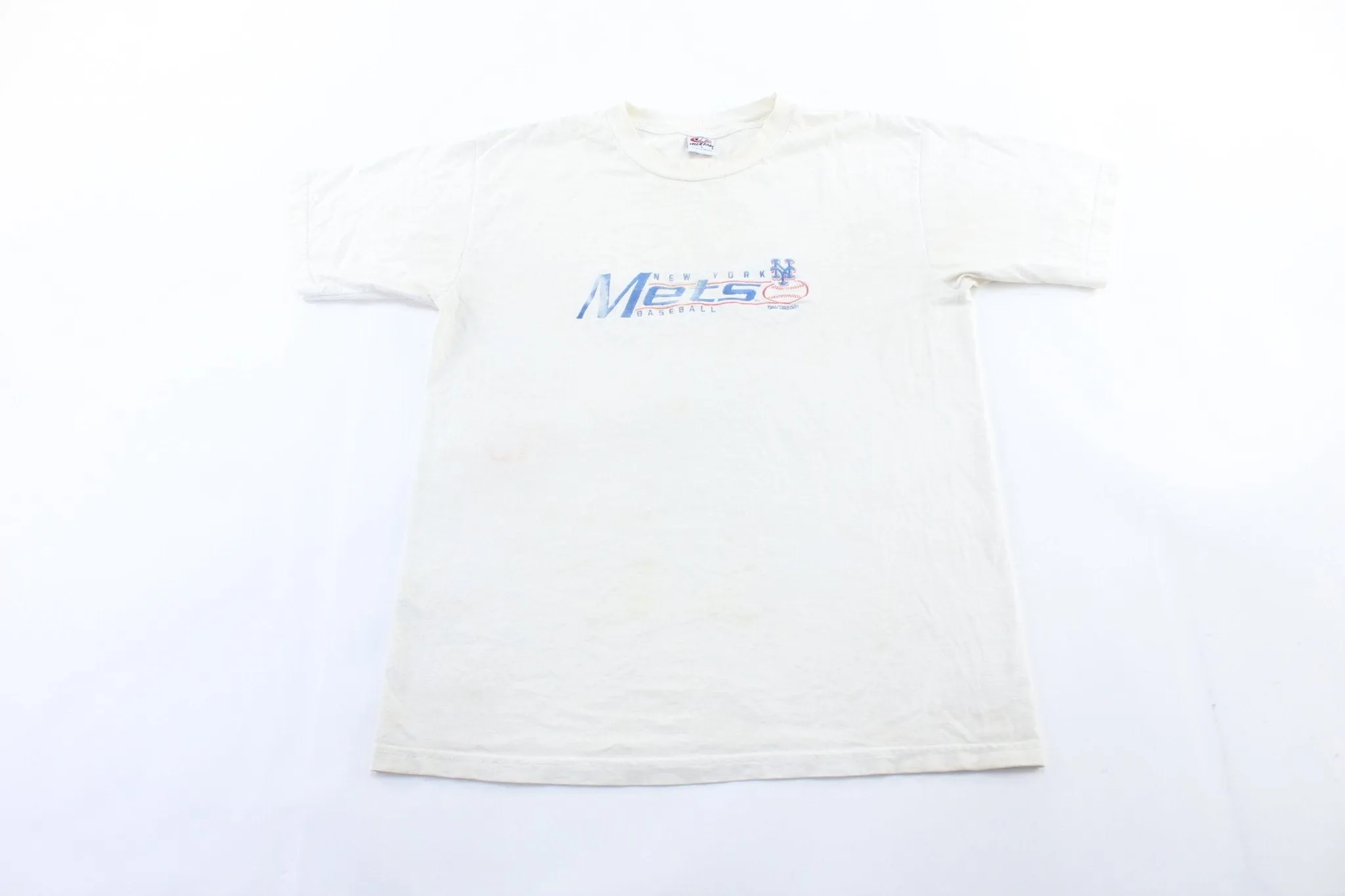 2001 New York Mets Embroidered Baseball T-Shirt