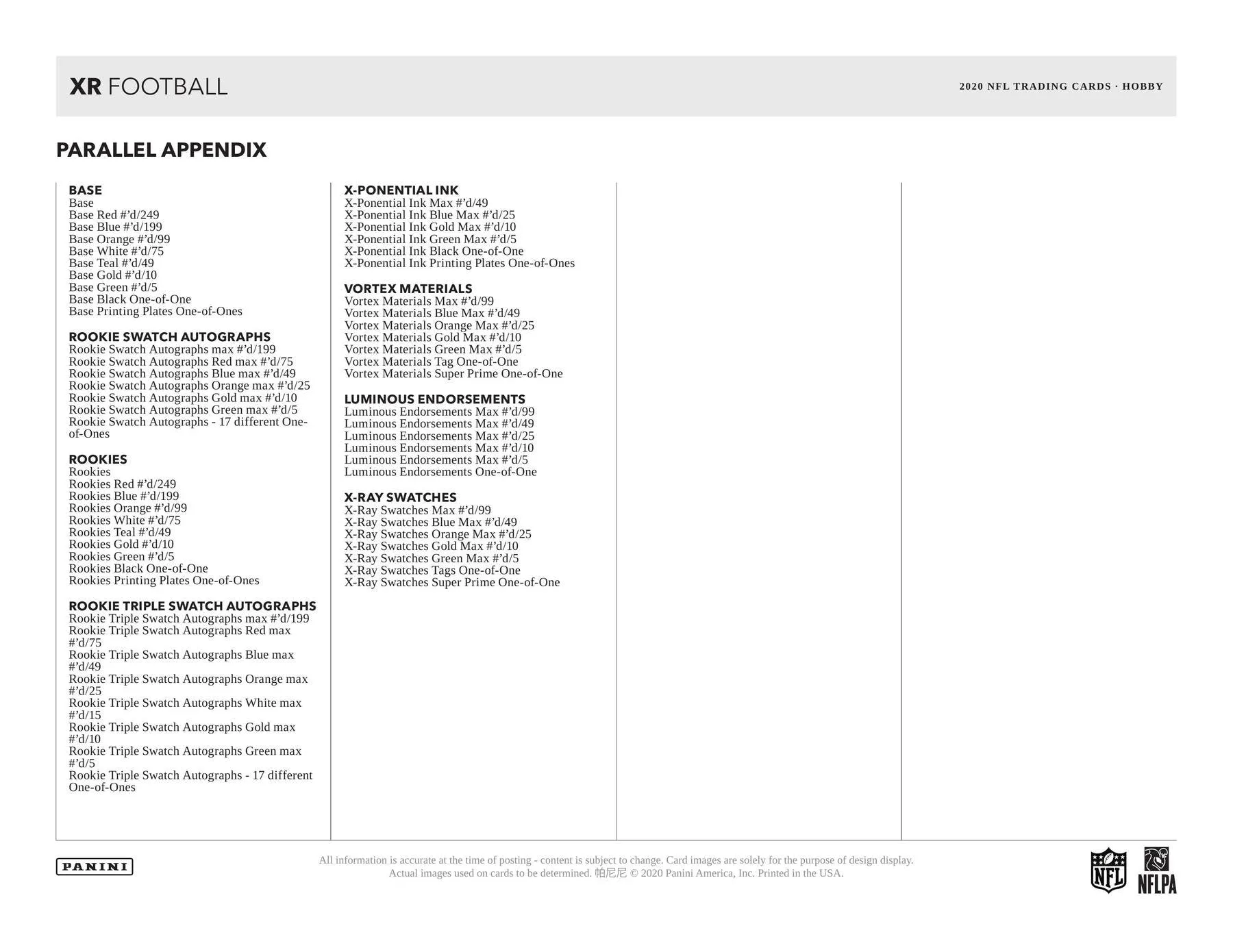 2020 Panini XR Football Hobby Box