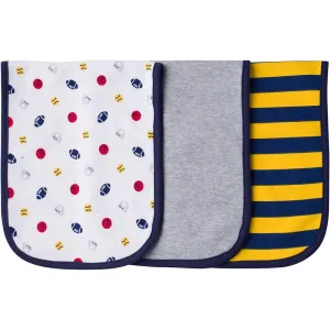 3 Pack Baby Sports Interlock Cotton & Terry Burpcloths