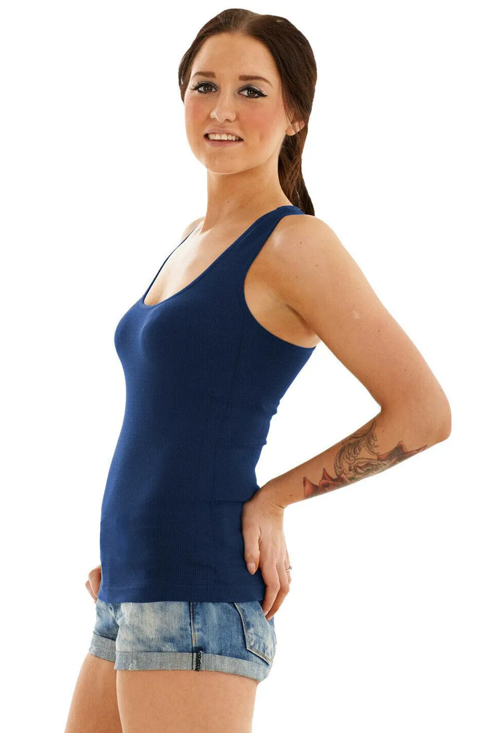 3 Pack Womens Stretchy Sports Sleeveless Vest