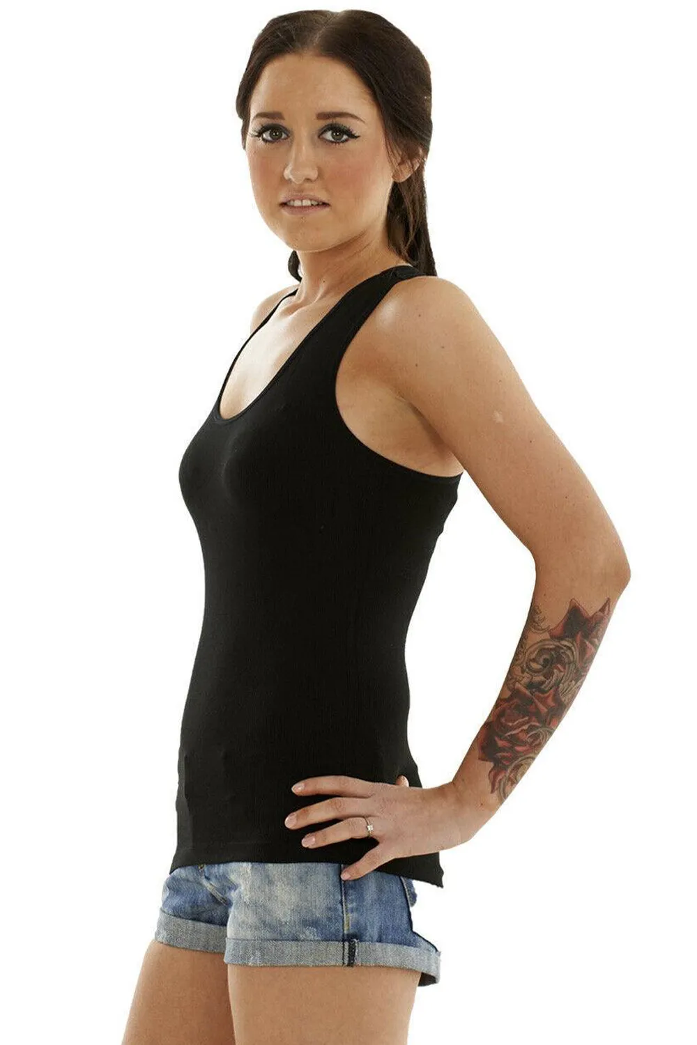 3 Pack Womens Stretchy Sports Sleeveless Vest