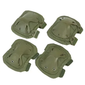 4pcs/set  Sports Knee and Elbow Pads Outdoor Sport Safety Gear Drop(Army Green)