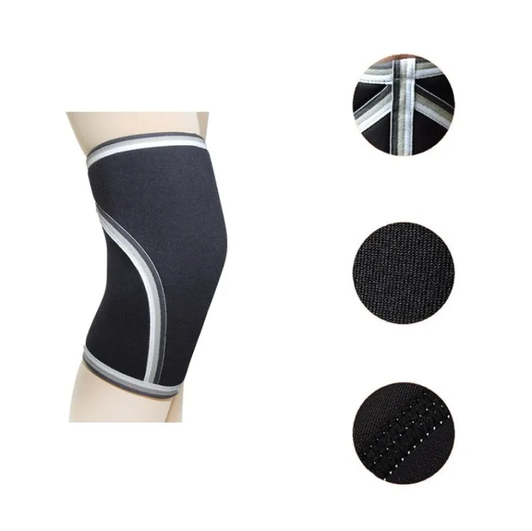 7mm SCR Neoprene Rubber Weightlifting Knee Pads Outdoor Sports Protector, Size:XL(Black)