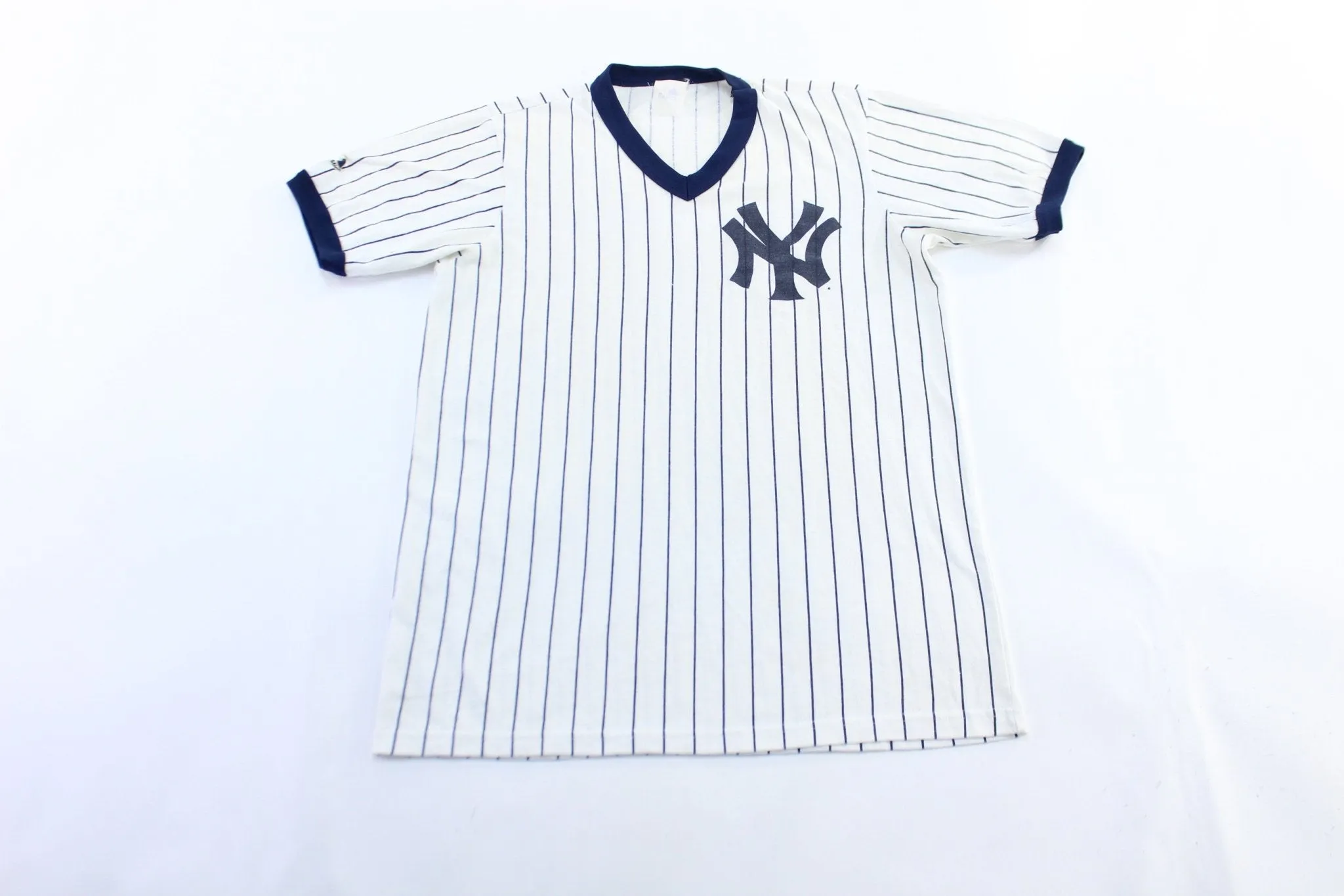 90's Majestic New York Yankees Striped Jersey T-Shirt