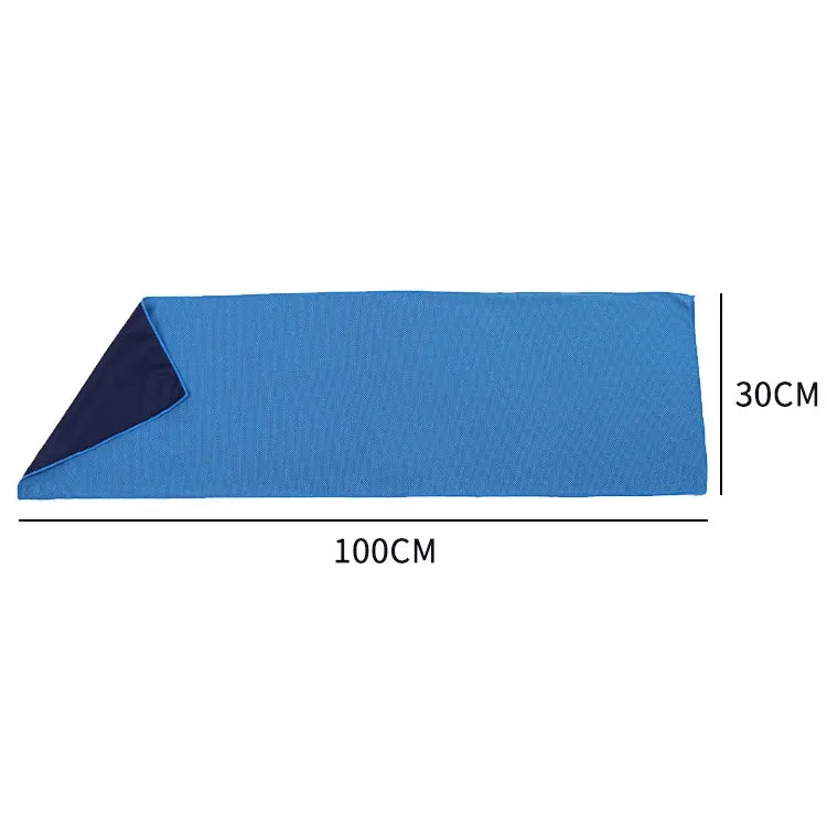 Absorbent Polyester Quick-drying Breathable Cold-skinned Fitness Sports Portable Towel(Light Blue)