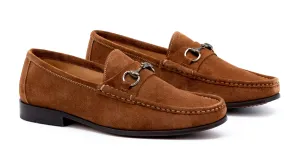 Addison Suede Horse Bit Loafers - Snuff