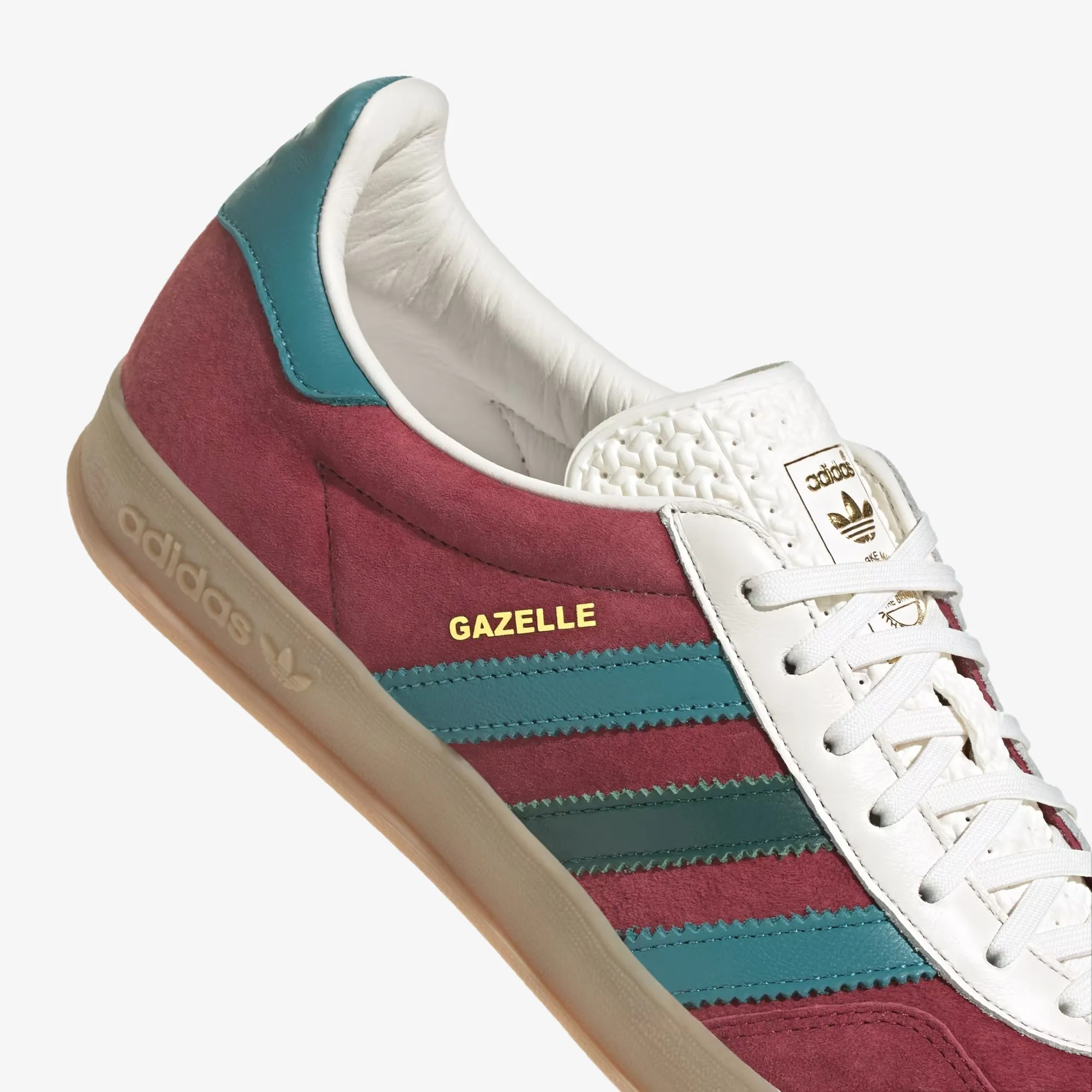 Adidas Originals | GAZELLE INDOOR  { BURGUNDY/GREEN