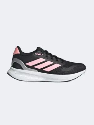 Adidas Runfalcon 5 Gs Girls Running Shoes Black/Pink/Silver