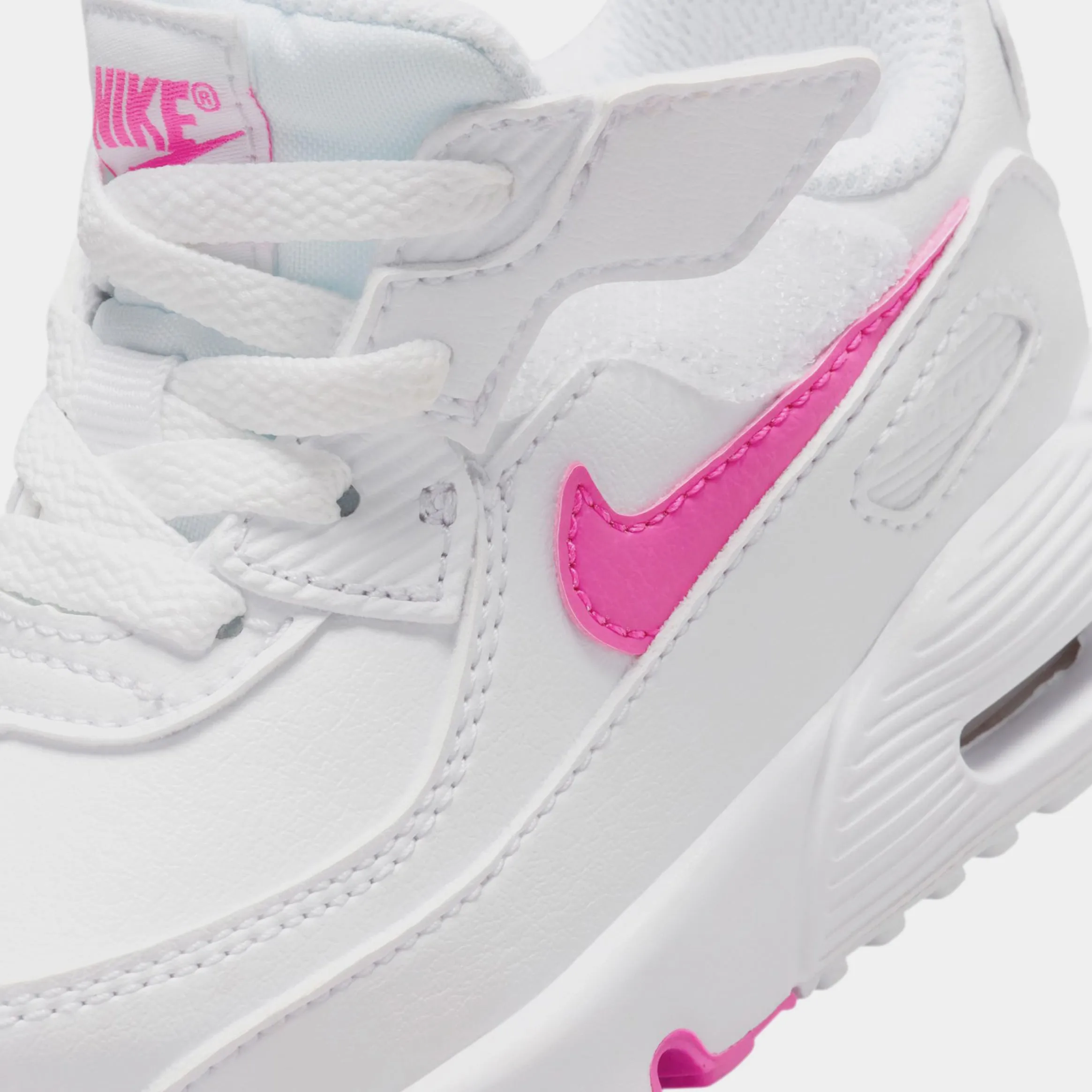 Air Max 90 EasyOn Infant Toddler Lifestyle Shoes (White/Laser Fuchsia)