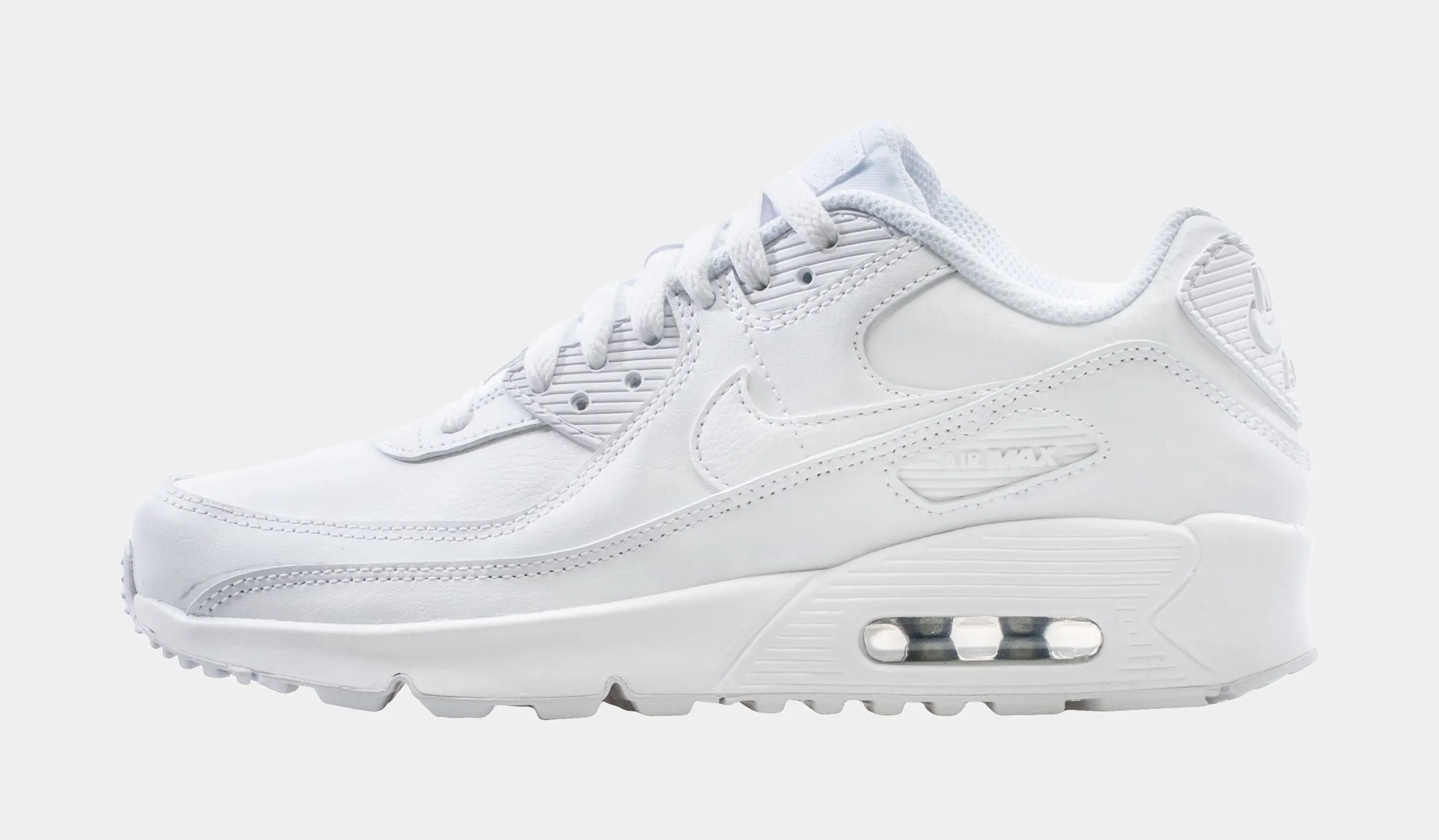 Air Max 90 LTR Grade School Lifestyle Shoes (White)