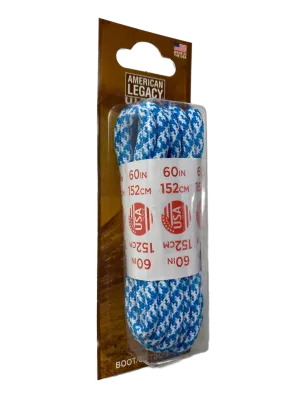 American Legacy ® Ultra Rope Laces | White/Neon Blue Houndstooth