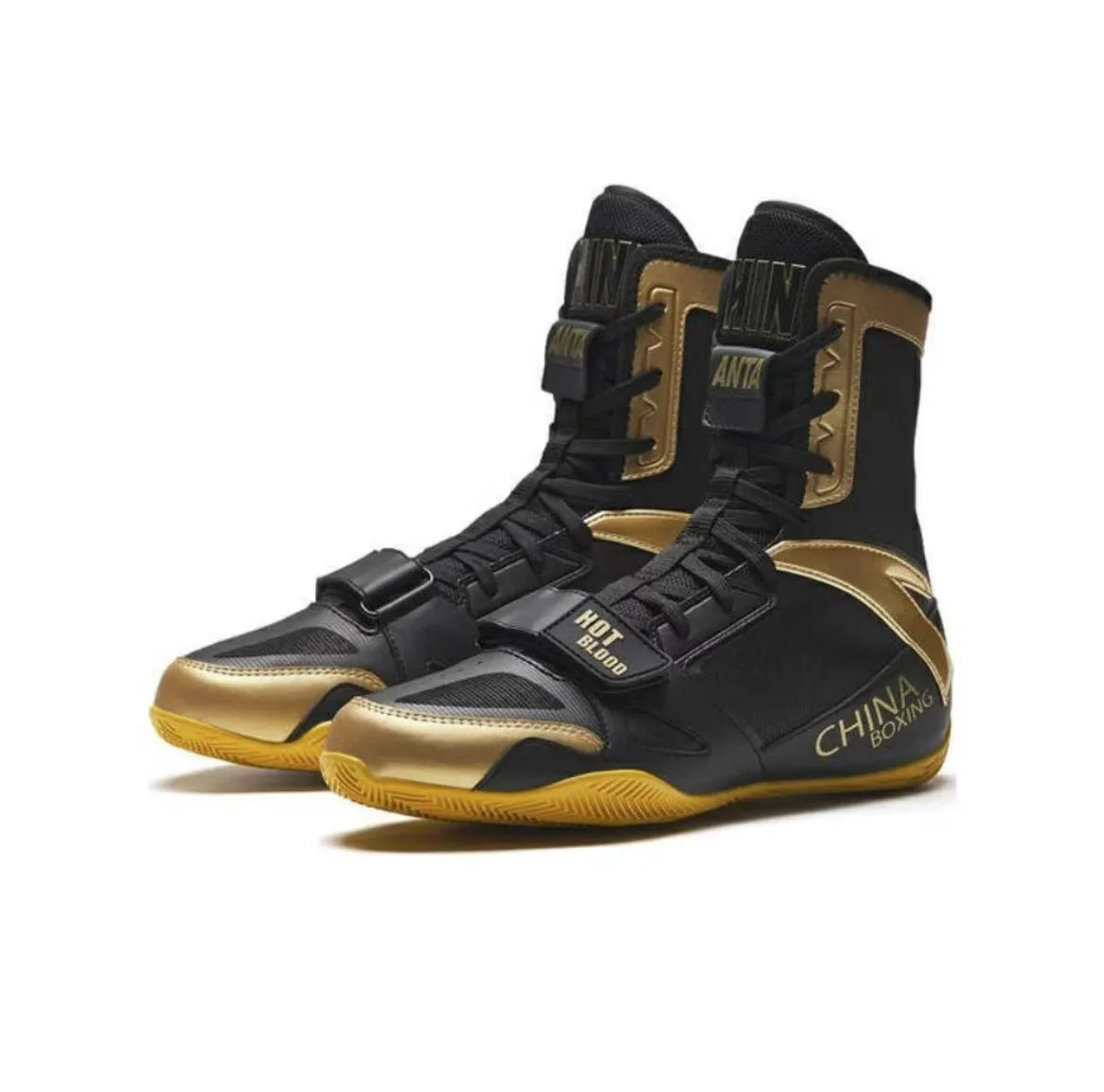 Anta National Team Professional Boxing Shoes - Black Gold