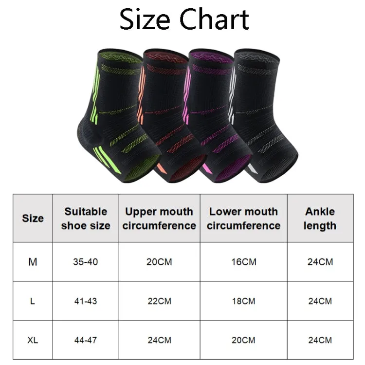 Anti-Sprain Silicone Ankle Support Basketball Football Hiking Fitness Sports Protective Gear, Size: L (Black Green)