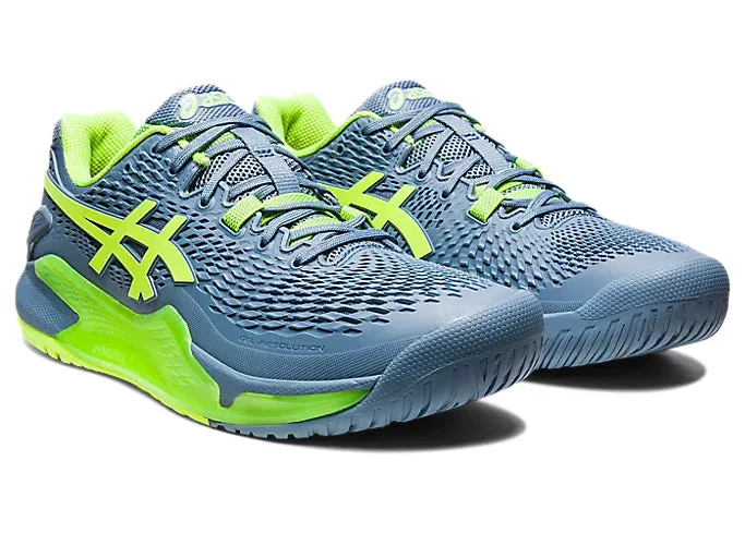 Asics Gel-Resolution 9 (Steel Blue/Hazard Green) Mens