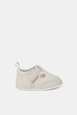 Babies Grey T-Bar Pram Shoes