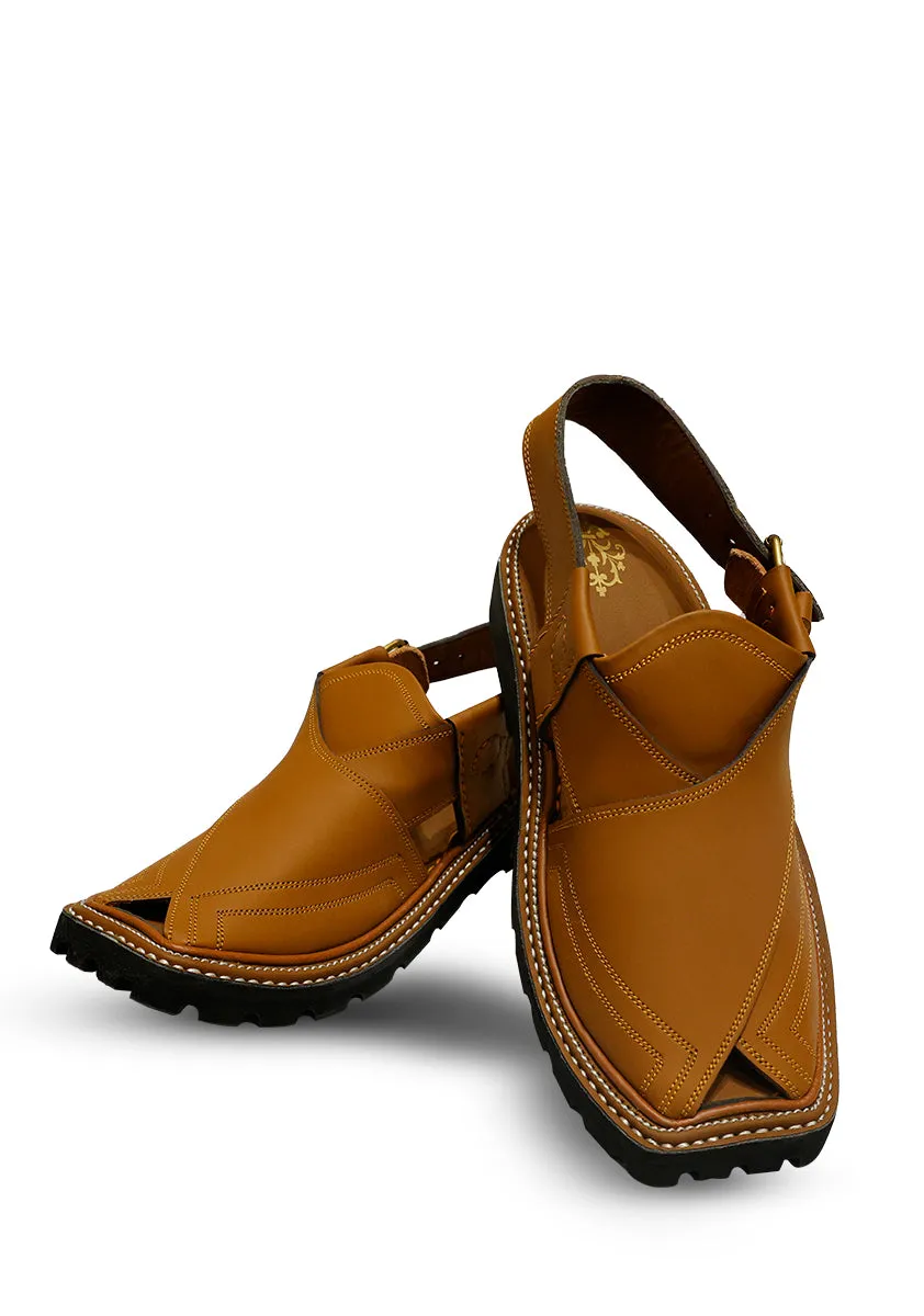 Basic Leather Mustard Peshaweri Chappal