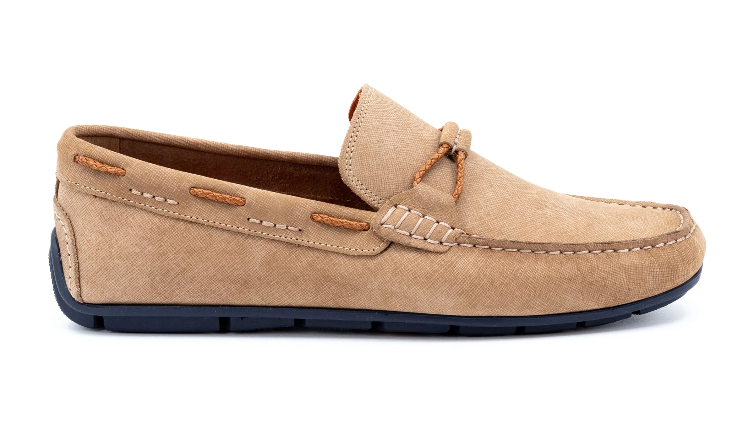 Bermuda Nubuck Braided Bit Loafers - Sand