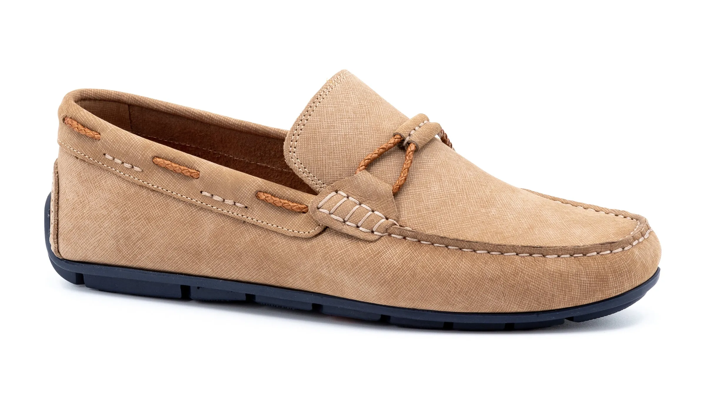 Bermuda Nubuck Braided Bit Loafers - Sand