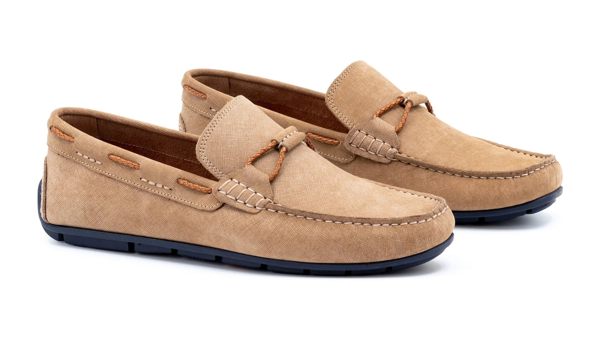 Bermuda Nubuck Braided Bit Loafers - Sand