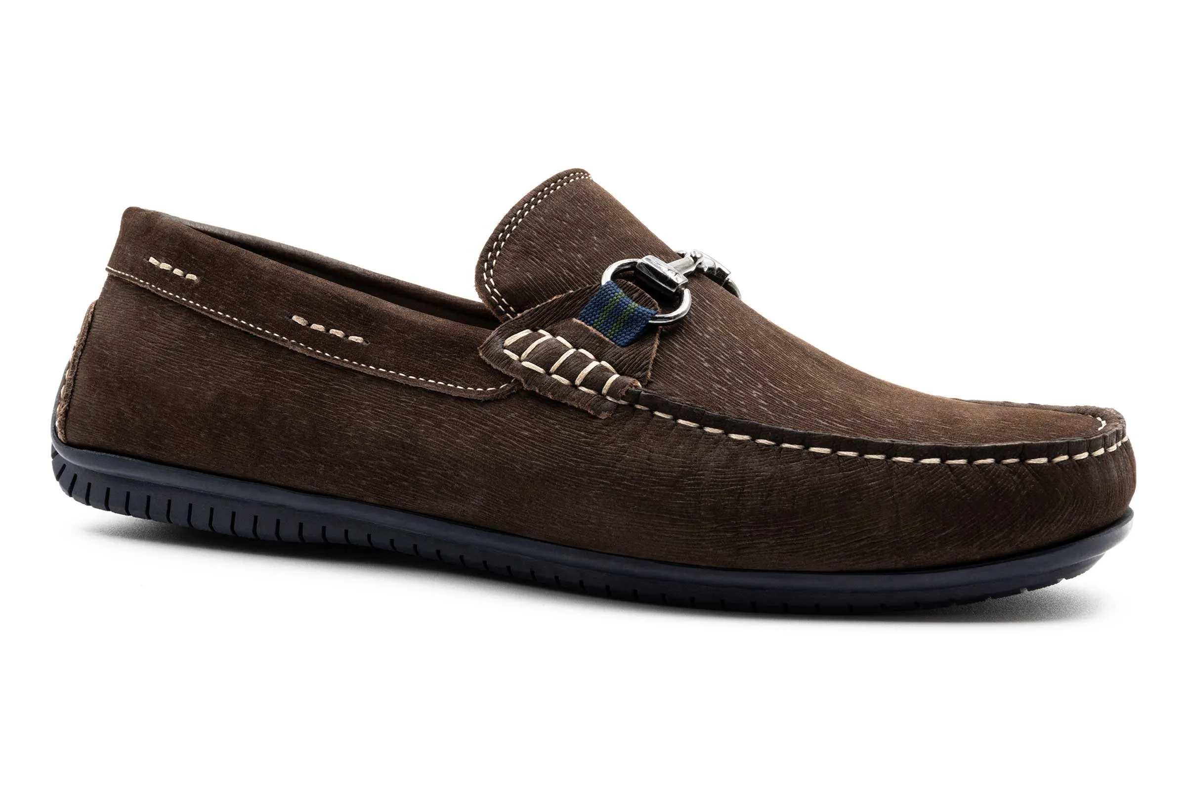 Bermuda Suede Horse Bit Loafers - Cafe