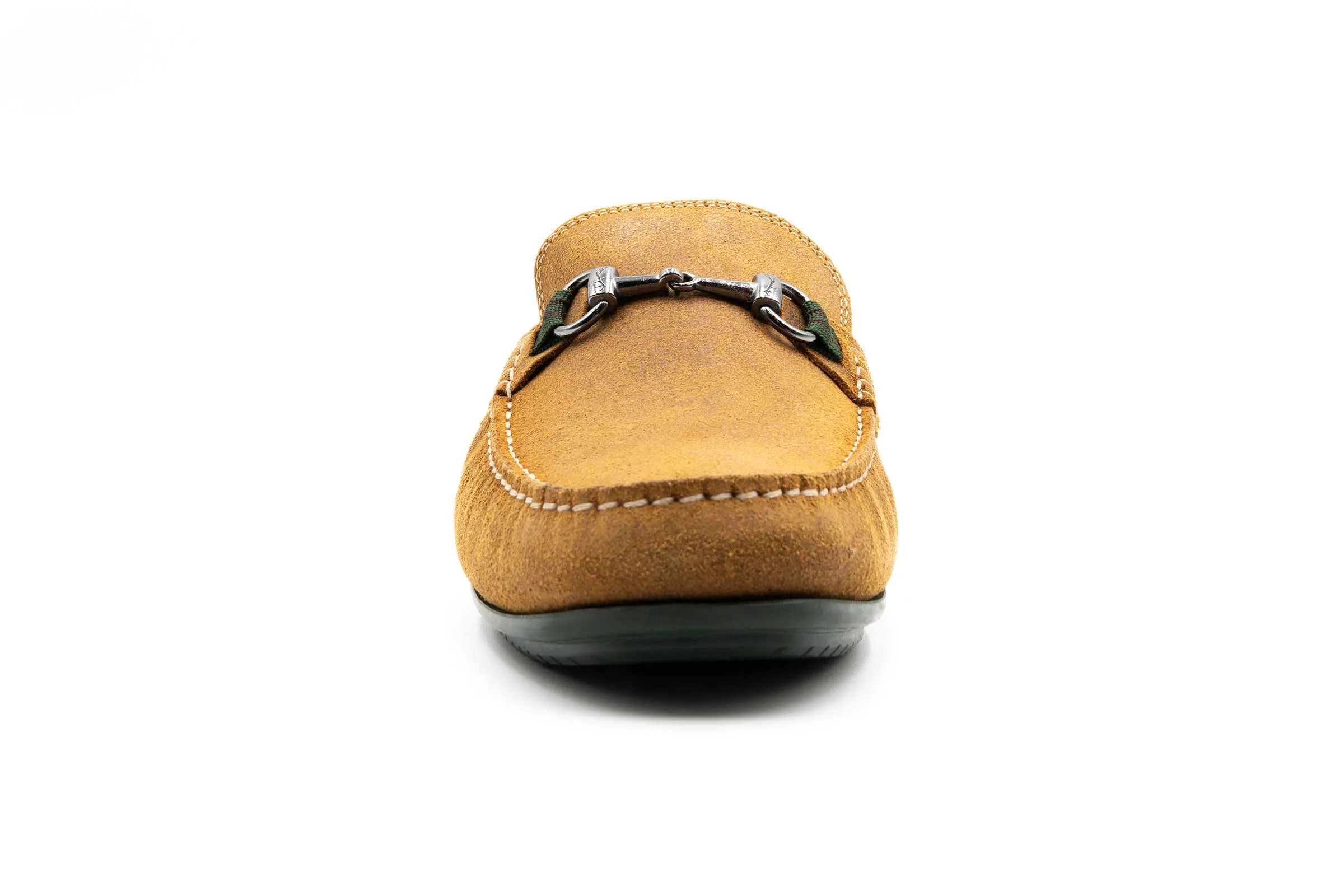 Bermuda Suede Horse Bit Loafers - Khaki