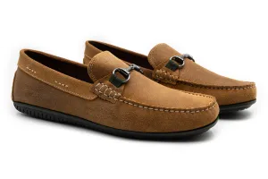 Bermuda Suede Horse Bit Loafers - Khaki