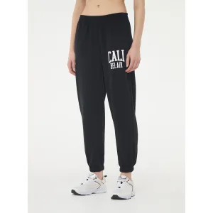 Black Sports Print Joggers