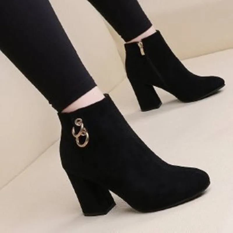 Block heel boots