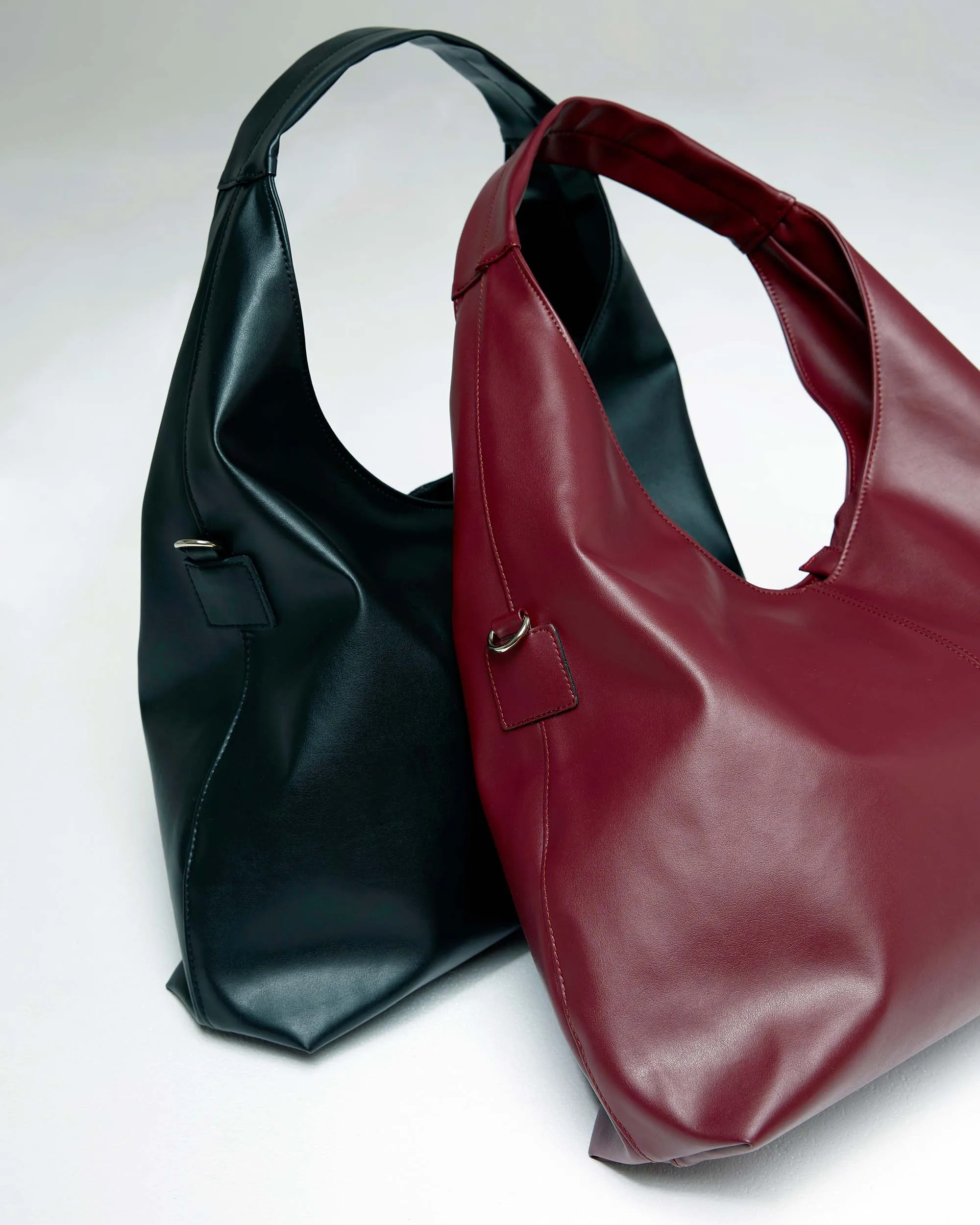 Bohema Grape Leather Vegan Slouchy Tote Bag | Burgundy