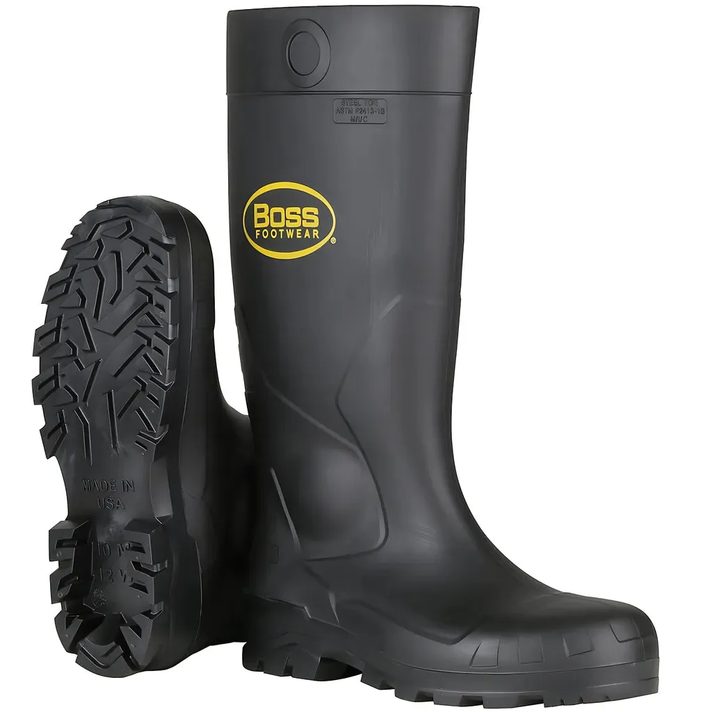 Boss 380-800/13 16" Black PVC Plain Toe Boot