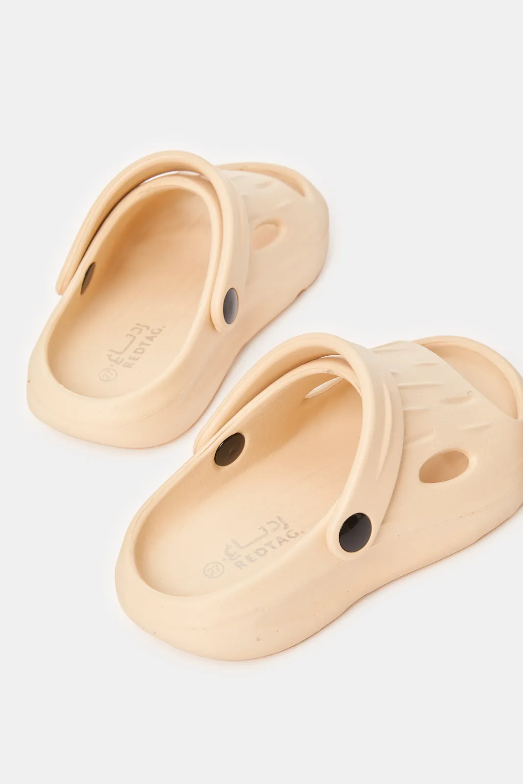 Boys Beige Molded Slide With Backstrap