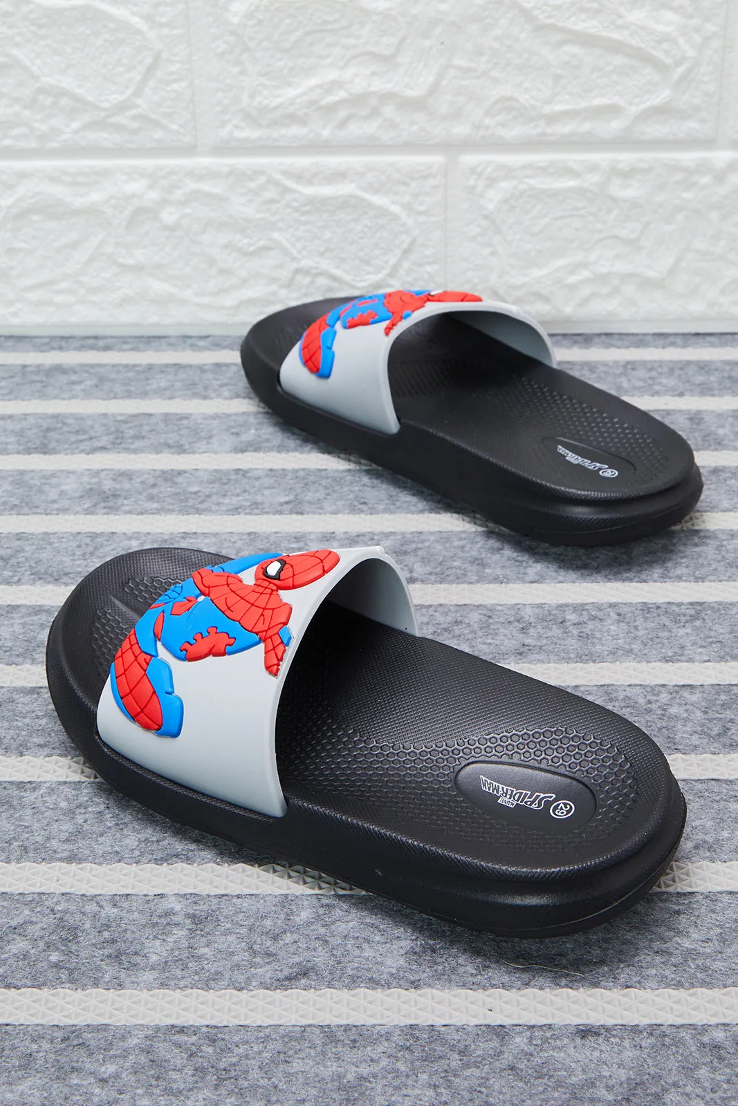 Boys Grey Spiderman Character Slide