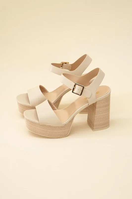 BROWN WEDGE BLOCK HEELS