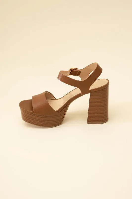 BROWN WEDGE BLOCK HEELS