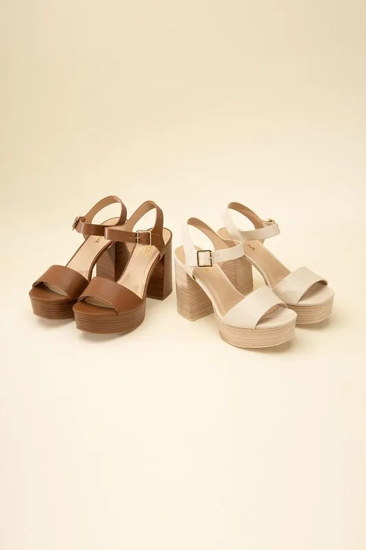 BROWN WEDGE BLOCK HEELS