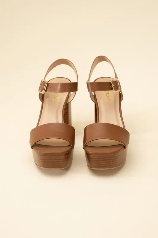 BROWN WEDGE BLOCK HEELS