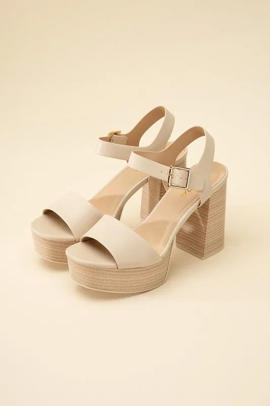 BROWN WEDGE BLOCK HEELS