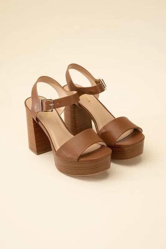 BROWN WEDGE BLOCK HEELS