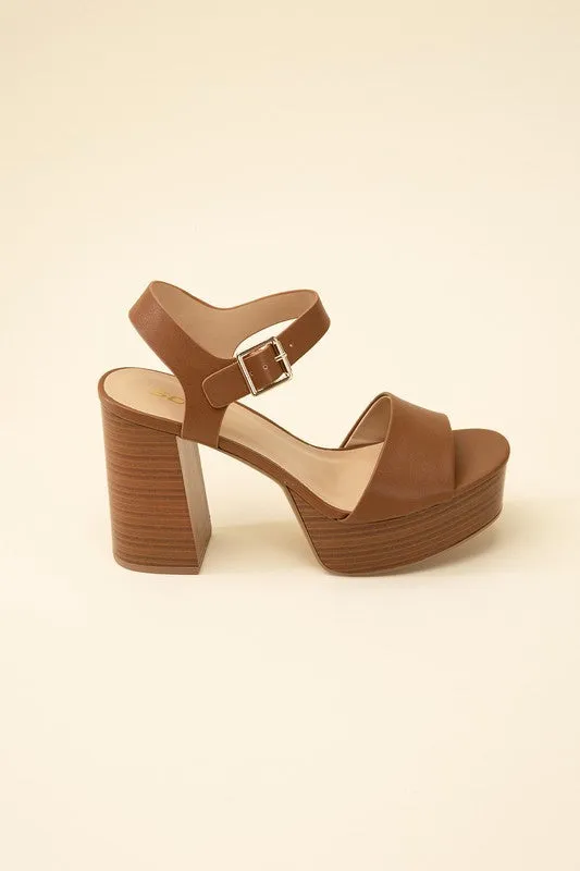 BROWN WEDGE BLOCK HEELS