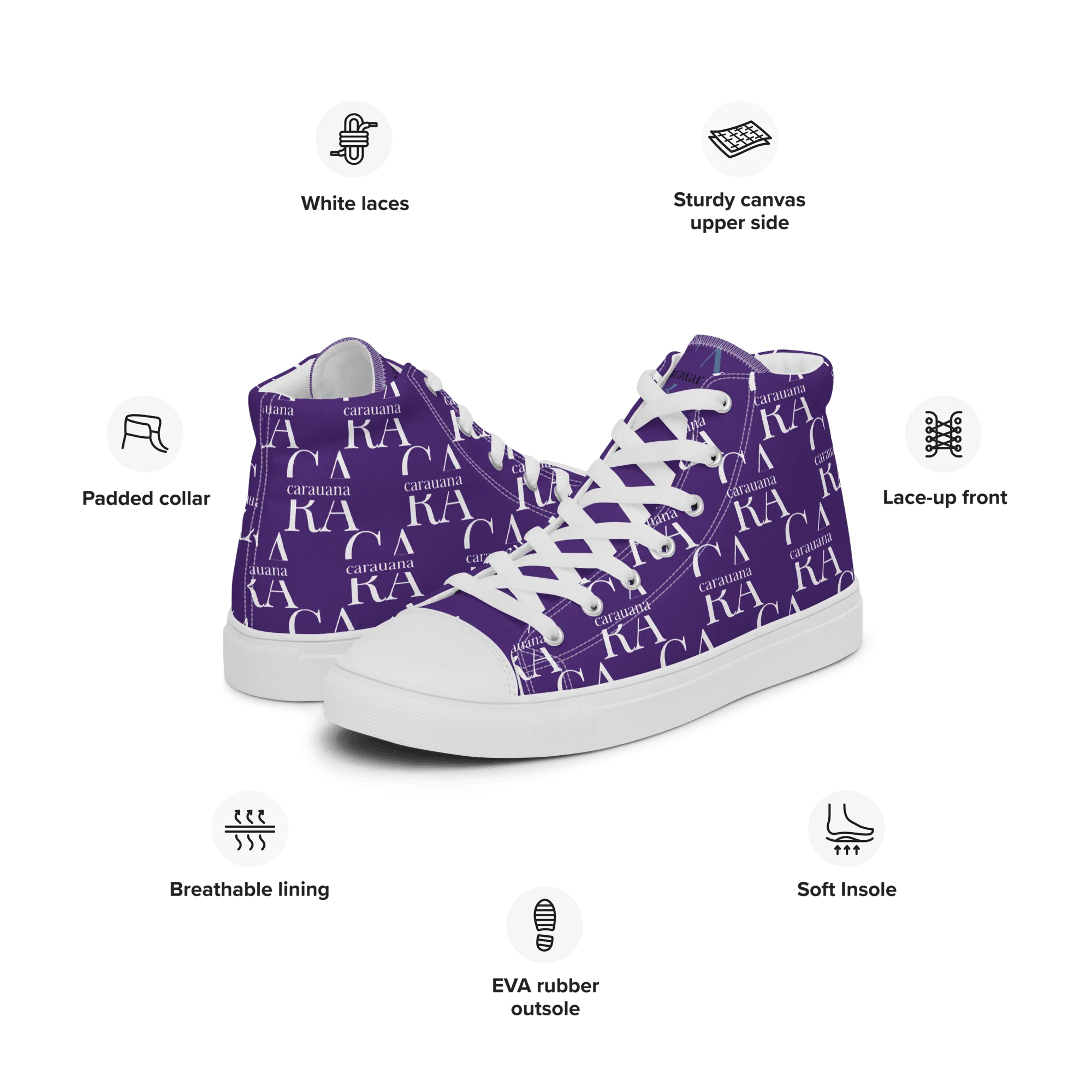 CARAUANA Hip Hop canvas shoes violet Branded