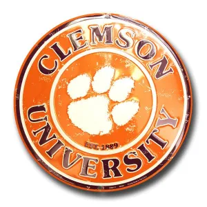 Clemson University Embossed Metal Circular Sign