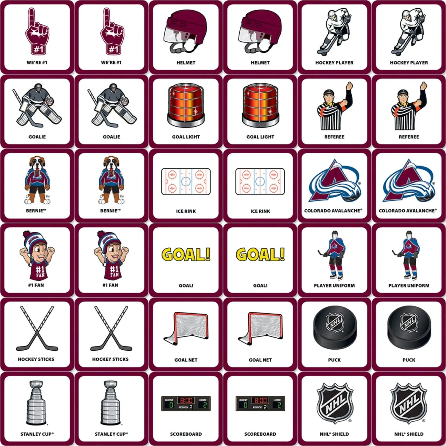 Colorado Avalanche Matching Game