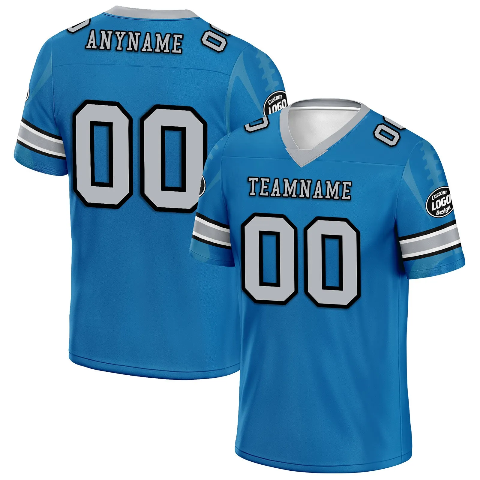 Custom Blue Detroit Football Jersey and Sports Shoes Combo Offer Personalized Combo ZH-D025008-9