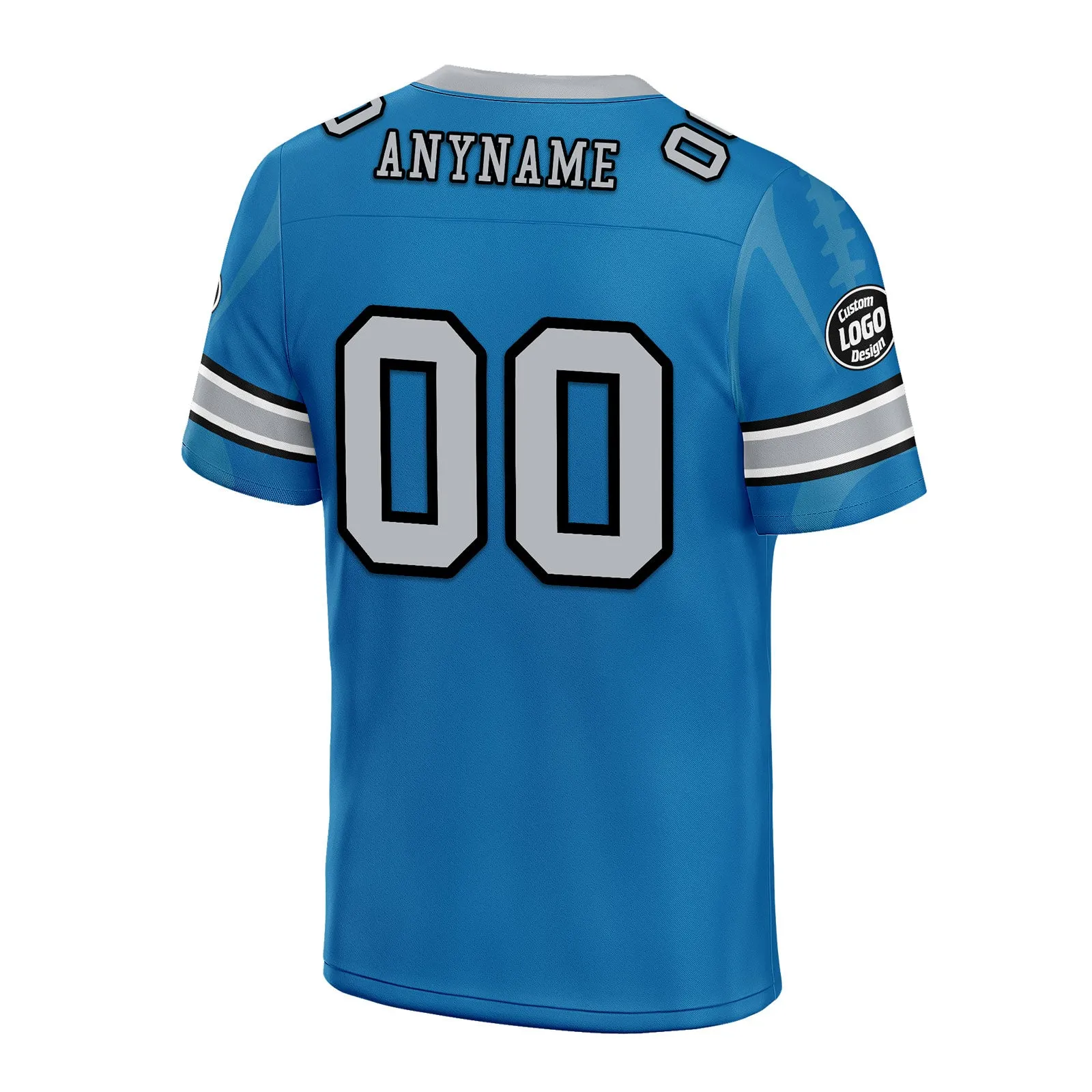 Custom Blue Detroit Football Jersey and Sports Shoes Combo Offer Personalized Combo ZH-D025008-9