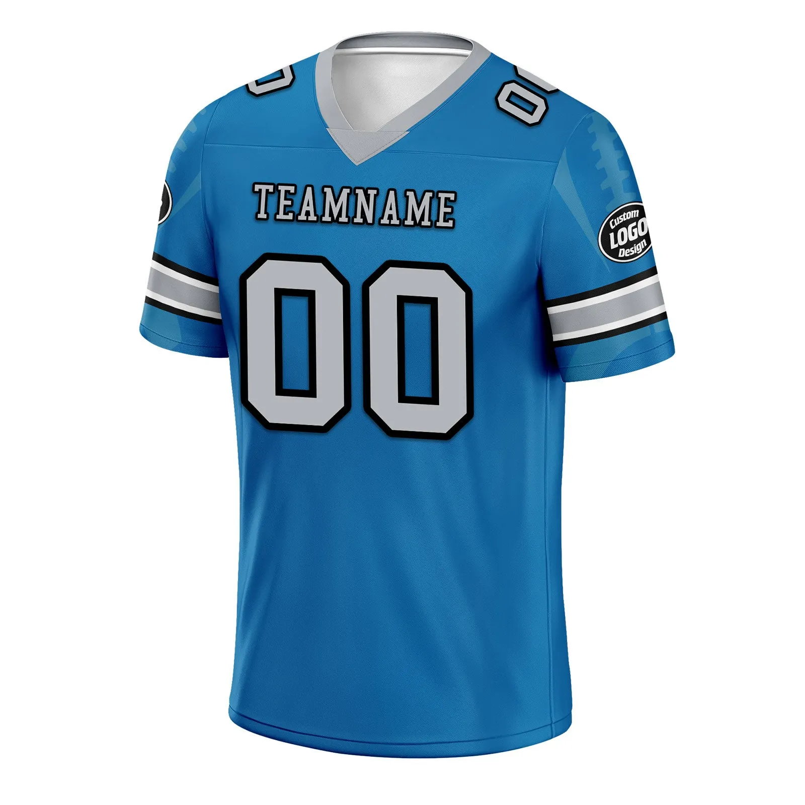 Custom Blue Detroit Football Jersey and Sports Shoes Combo Offer Personalized Combo ZH-D025008-9