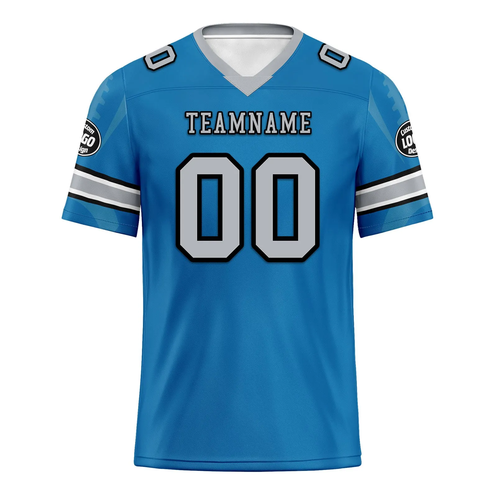 Custom Blue Detroit Football Jersey and Sports Shoes Combo Offer Personalized Combo ZH-D025008-9