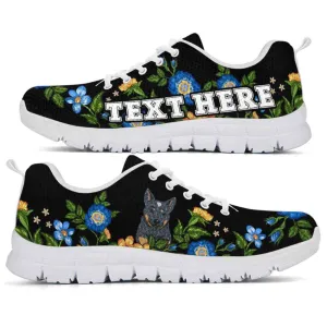 Custom Name Australian Cattle Sneaker, Heeler Colorful Floral Flower Dog Lovers Sneakers Gym Running Shoes, Best Running Shoes